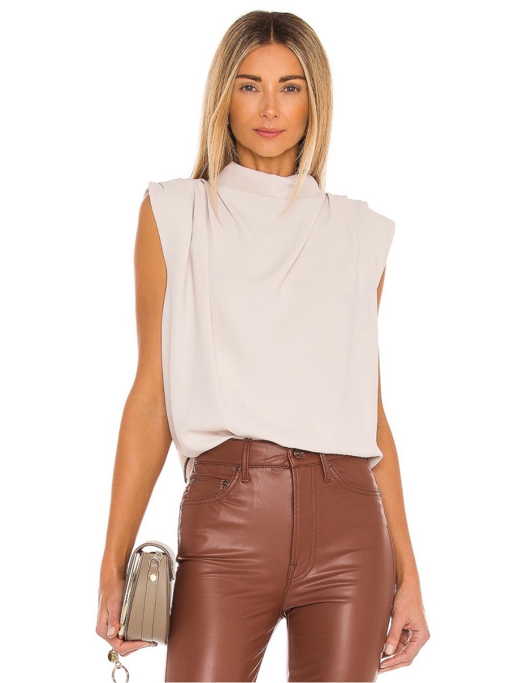 Amanda Uprichard Fabienne Sleeveless Top in Bone